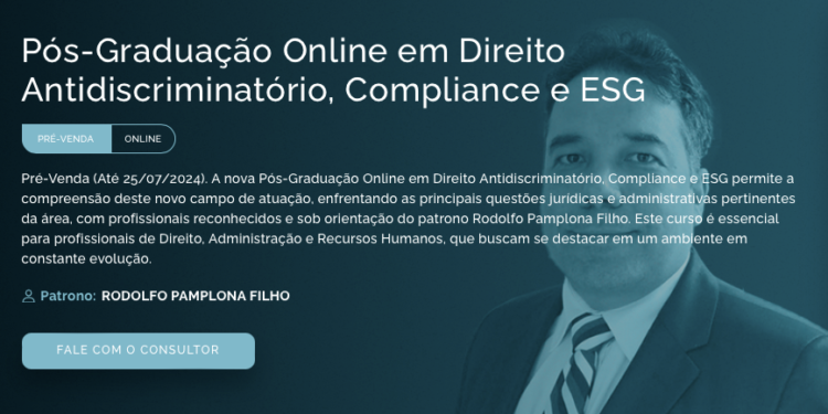 Pós-graduação inédita capacita profissionais em temas antidiscriminatórios, compliance e ESG