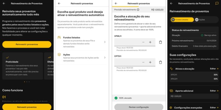 XP lança reinvestimento automático personalizado em Fundos listados e Ações