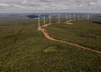 Turbinas eólicas da Casa dos Ventos: projeto visa abastecer refinarias da TotalEnergies na Europa. (Foto: Maria Magdalena Arrellaga/Bloomberg)