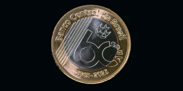 O Banco Central emite uma moeda comemorativa para celebrar os 60 anos da instituição