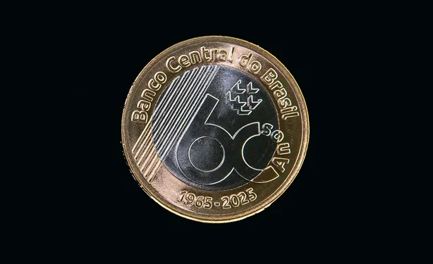 O Banco Central emite uma moeda comemorativa para celebrar os 60 anos da instituição