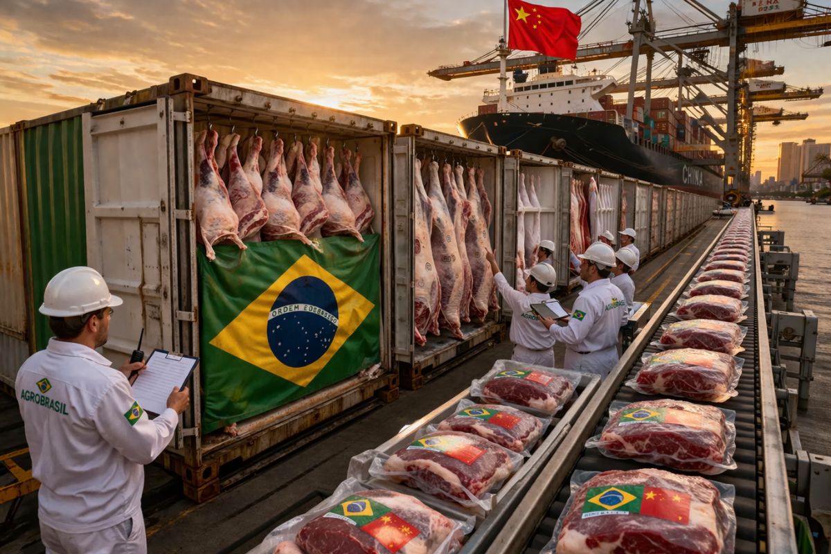 Carne brasileira com certificação de ‘desmatamento zero’ é exportada para a China